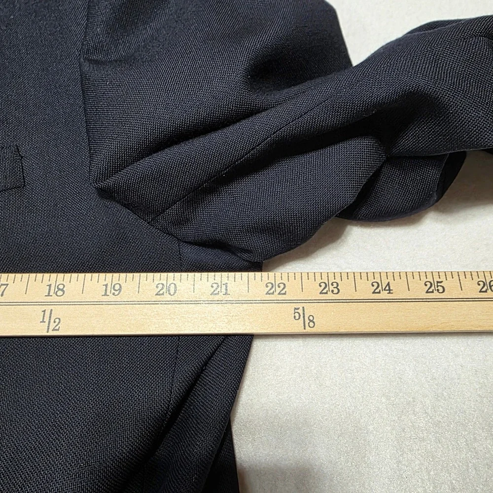 Tommy Hilfiger‎ Mens Navy Blue Worsted Wool Two Button Blazer 44L Sport Coat